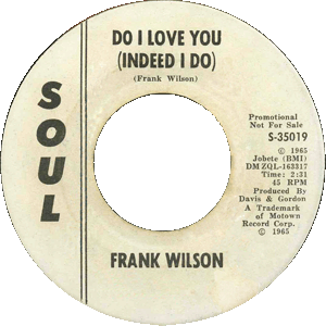 One of the two genuine promo copies known to exist; by a process of elimination, unless it's been digitally manipulated then I think this is the one that Frank Wilson himself later signed, as it's missing the Quality Control stamp seen on the other copy below. Label scan kindly provided by Lars “LG” Nilsson - www.seabear.se.  All label scans come from visitor contributions - if you'd like to send me a scan I don't have, please e-mail it to me at fosse8@gmail.com!