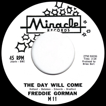 Promo label scan kindly provided by Gordon Frewin, reproduced by arrangement.