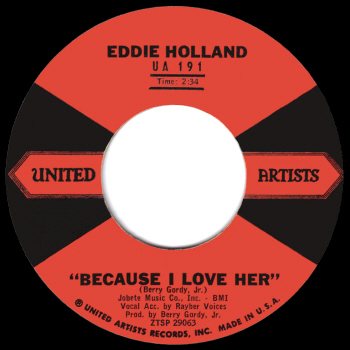 Eddie Holland's original 1959 version on United Artists.  Scan kindly provided by Gordon Frewin, reproduced by arrangement.