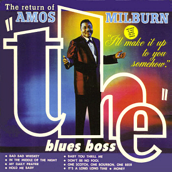 No label scan available; this is Amos Milburn's one and only Motown LP, 'Return of the Blues Boss'.